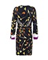 Emilio Pucci Long Sleeve Paint Splatter Dress, back view