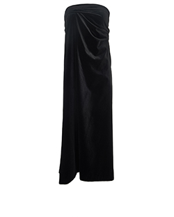 Ralph Lauren Velvet Strapless Dress, Cotton, Black, UK 8
