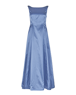 Ralph Lauren Sleeveless Ball Gown, Silk, Blue, UK8