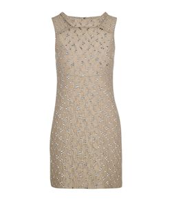 Roland Mouret Textured Mini Dress, Wool, Brown, UK8