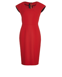 Roland Mouret Bodycon Zipped Dress, Polyester, Red, 10, 2*