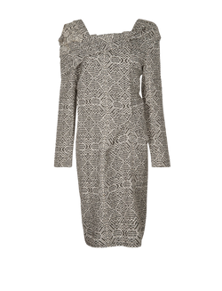 Roland Mouret One Sleeve Off-Shoulder Dress, Cotton/Viscose, Black/Beige,