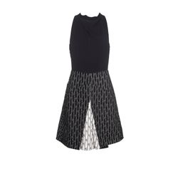 Roland Mouret Striped Dress, Viscose, Black/White, UK10, 3*