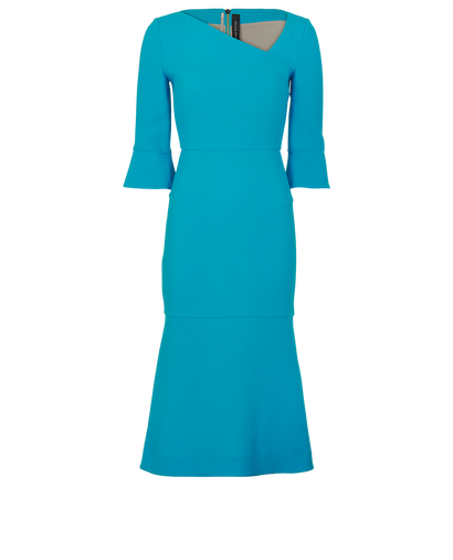 Roland Mouret Asymmetric Neck Midi Dress, front view