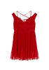 Self Portrait Plisse Style Dress, &pound;110, Clothing, Red, Polyester, Front view