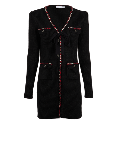 Self-Portrait Lurex Mini Dress, &pound;120, Clothing, Black, Cotton, Front view