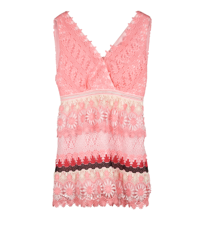 Self-Portrait Lace Floral Dress, &pound;90, Clothing, Pink, Polyester (Polymer), Front view