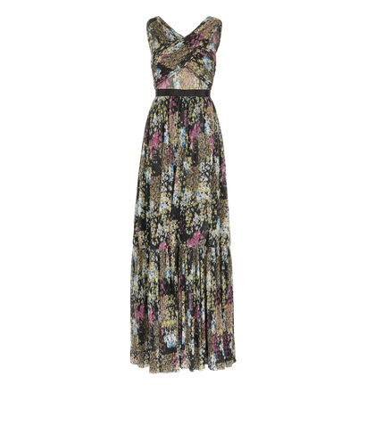 Self-Portrait Floral Plisse Dress, front view