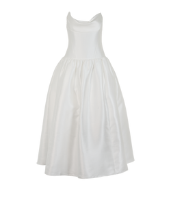 Self-Portrait Taffeta Strapless Midi Dress, Polyester, White, UK10, 2*