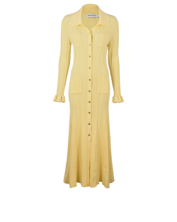 Self Portrait Knit Maxi Dress, Viscose,Yellow, Sz L, 2*