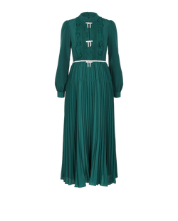 Self-Portrait Embellished Pleated Dress, Poly, Green, UK10, 3*