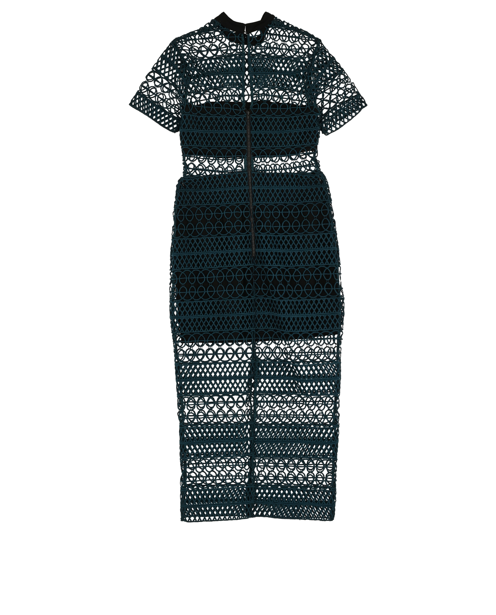 Self Portrait Dress, &pound;110, Clothing, Green, Polyester (Polymer)/Viscose, Back view