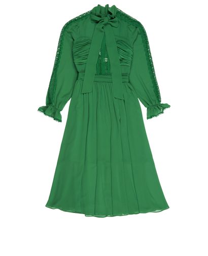 Self-Portrait Pleated Midi Dress, front view