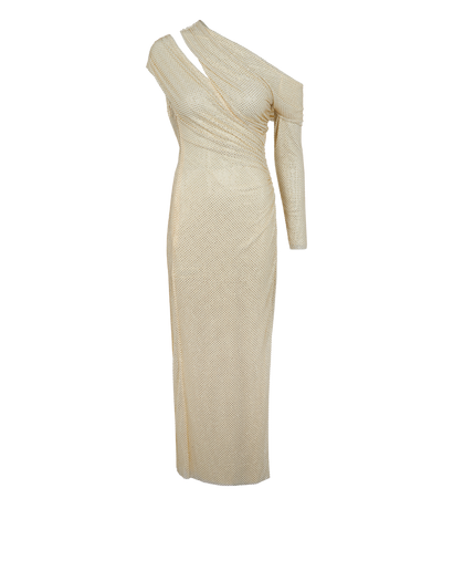 Self-Portrait Embellished Midi Dress, &pound;110, Clothing, Cream, Polyester (Polymer), Front view