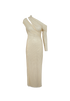 Self-Portrait Embellished Midi Dress, &pound;110, Clothing, Cream, Polyester (Polymer), Front view