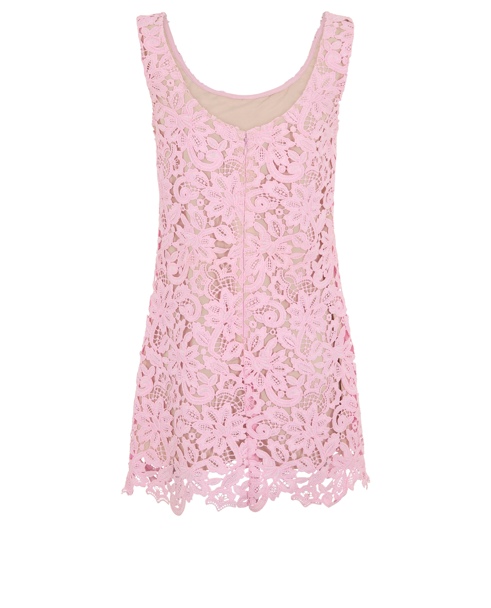 Self-Portrait Floral Lace Mini Dress, &pound;80, Clothing, Pink, Lace, Back view