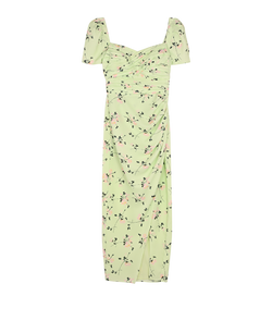 Self-Portrait Floral dress, Poly, Green, UK6, 3*