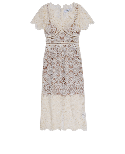 Self- Portrait Lace Floral Midi Dress, front view