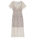 Self- Portrait Lace Floral Midi Dress, front view