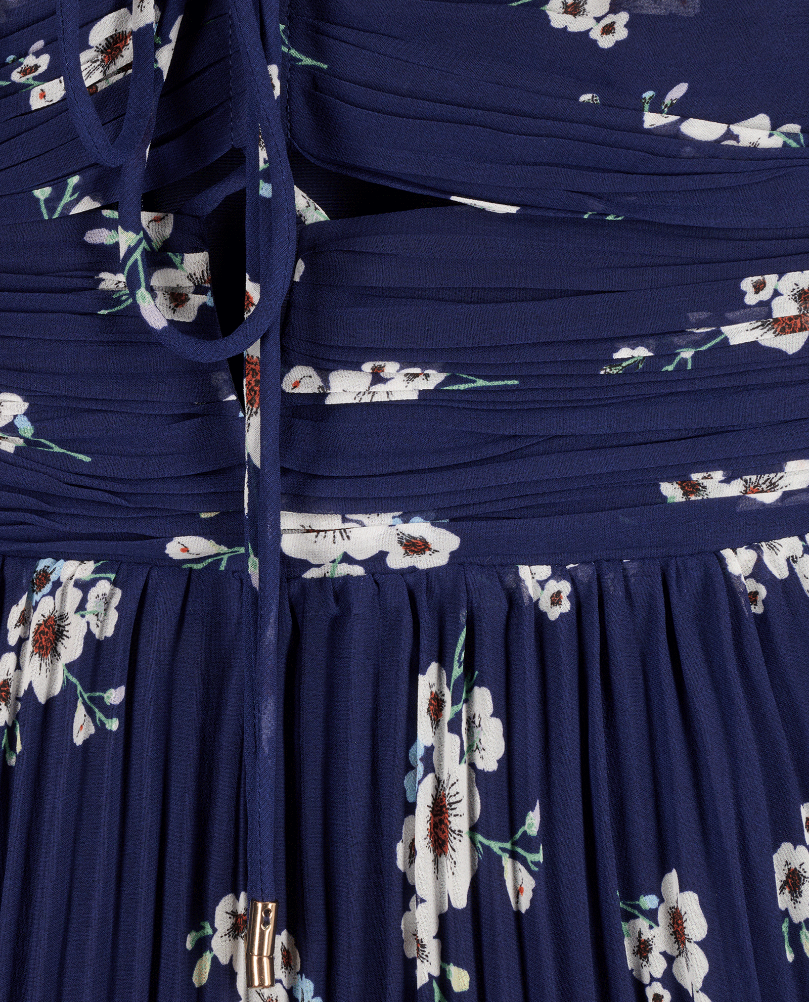 Self-Portrait Pansy Print Pleated Maxi Dress, &pound;120, Clothing, Navy, Polyester (Polymer), Other view