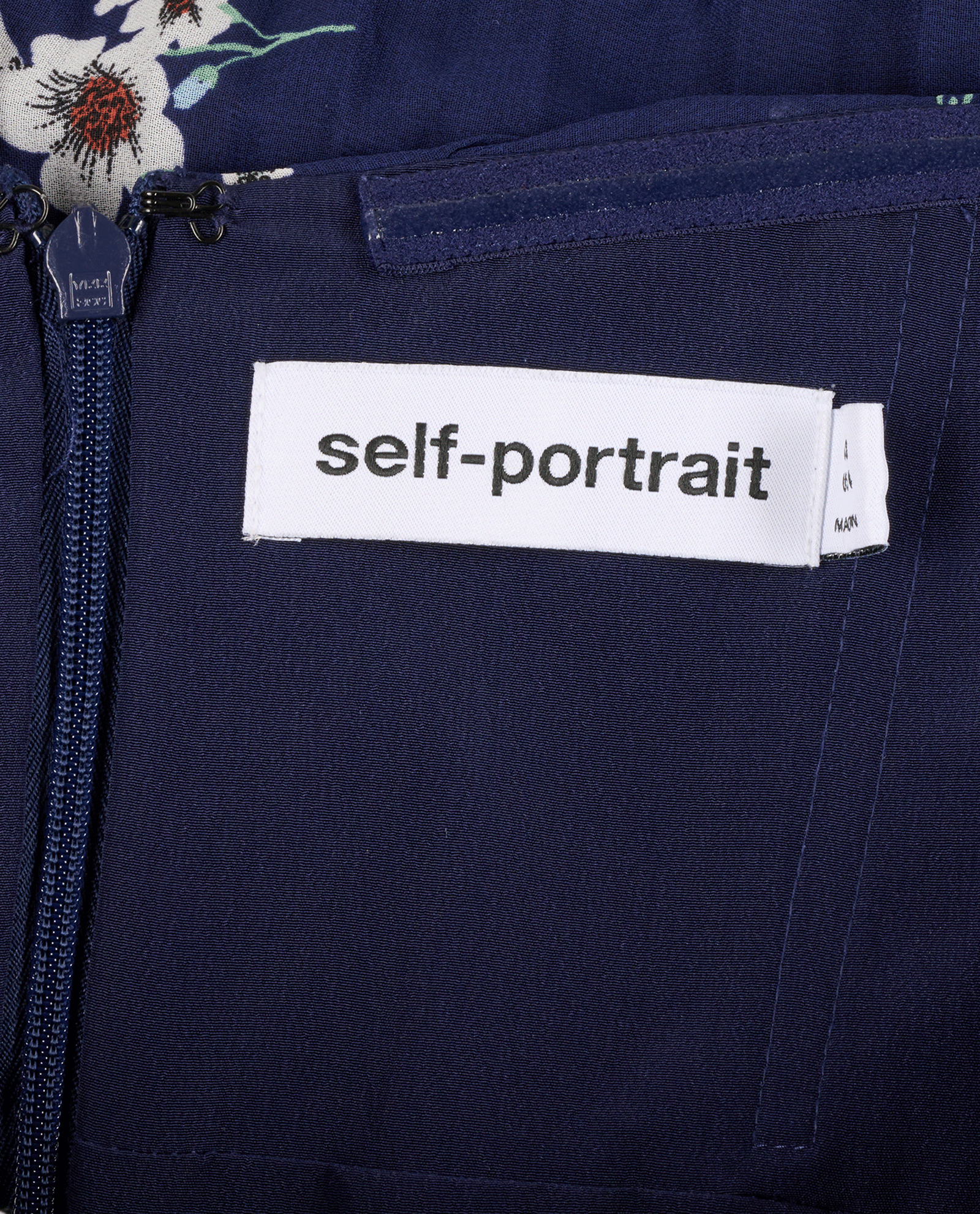 Self-Portrait Pansy Print Pleated Maxi Dress, &pound;120, Clothing, Navy, Polyester (Polymer), Other view