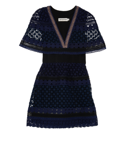 Self Portrait Mini Cape Sleeves Dress, front view