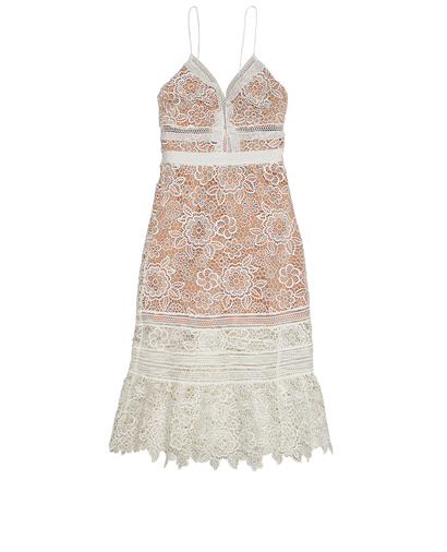 Self-Portrait Floral Lace Sleeveless Dress, front view