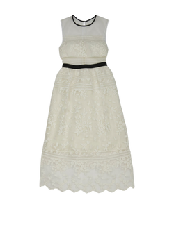 Self-Portrait Lila Lace Midi Dress, Polyester, White, UK6