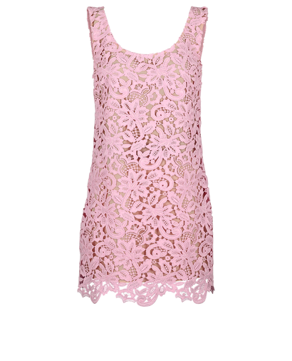 Self Portrait Lace Floral Mini Dress, £110, Clothing, Pink, Polyester (Polymer), Front view