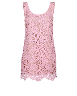 Self Portrait Lace Floral Mini Dress, Polyester, Pink, UK10, 3*