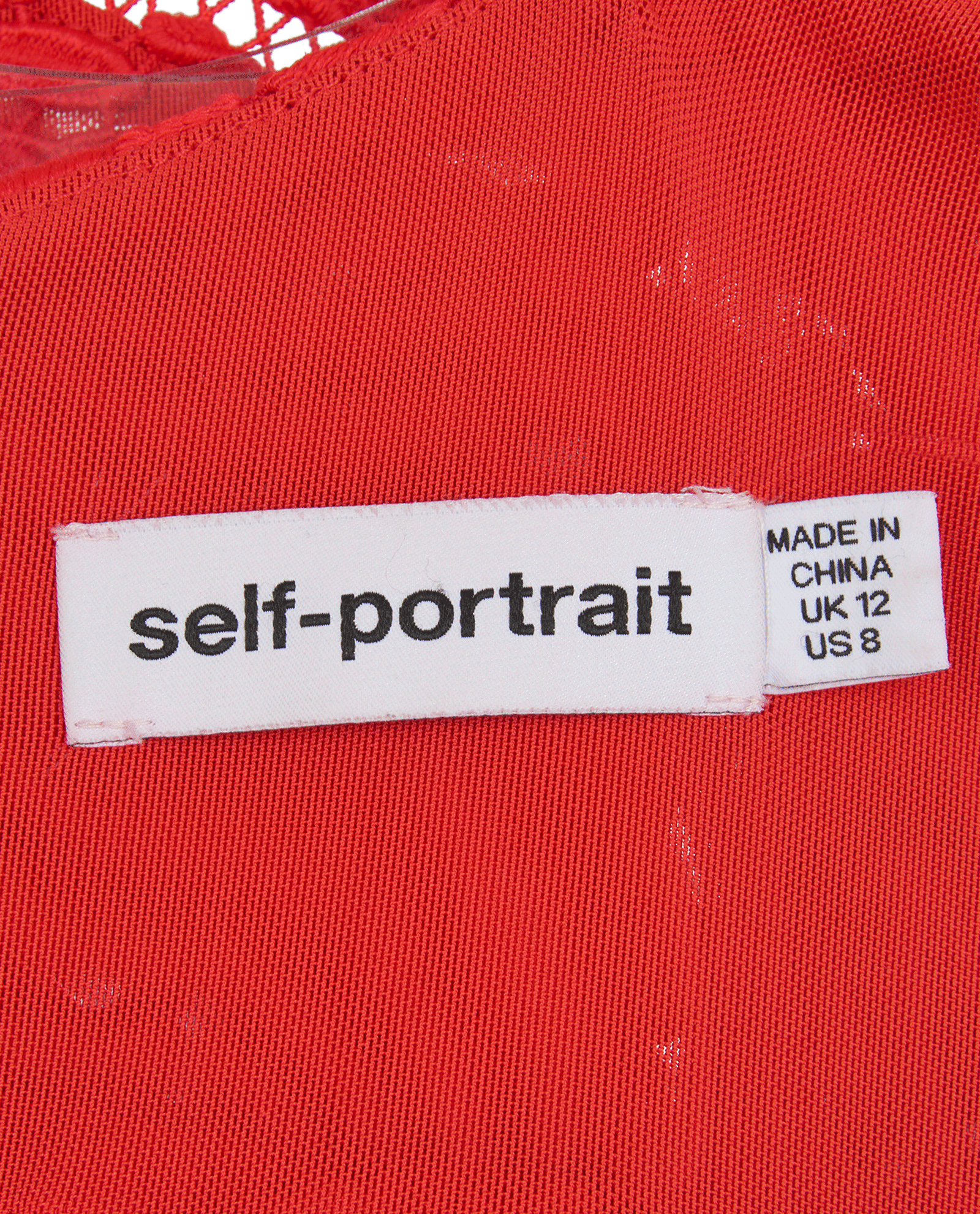 Self Portrait Lace Detail Dress, &pound;120, Clothing, Red, Polyester (Polymer), Other view