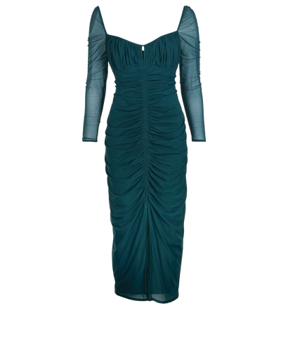 Self-Portrait Ruched Midi Dress, front view