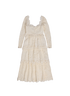 Self-Portrait Lace Tiered Midi Dress, back view