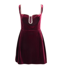 Self-Portrait Velvet Mini Dress, Poly, Burgundy, UK12, 2*