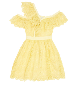 Self-Portrait Circle Lace Dress, Polyester, Yellow, UK12, T, 4*
