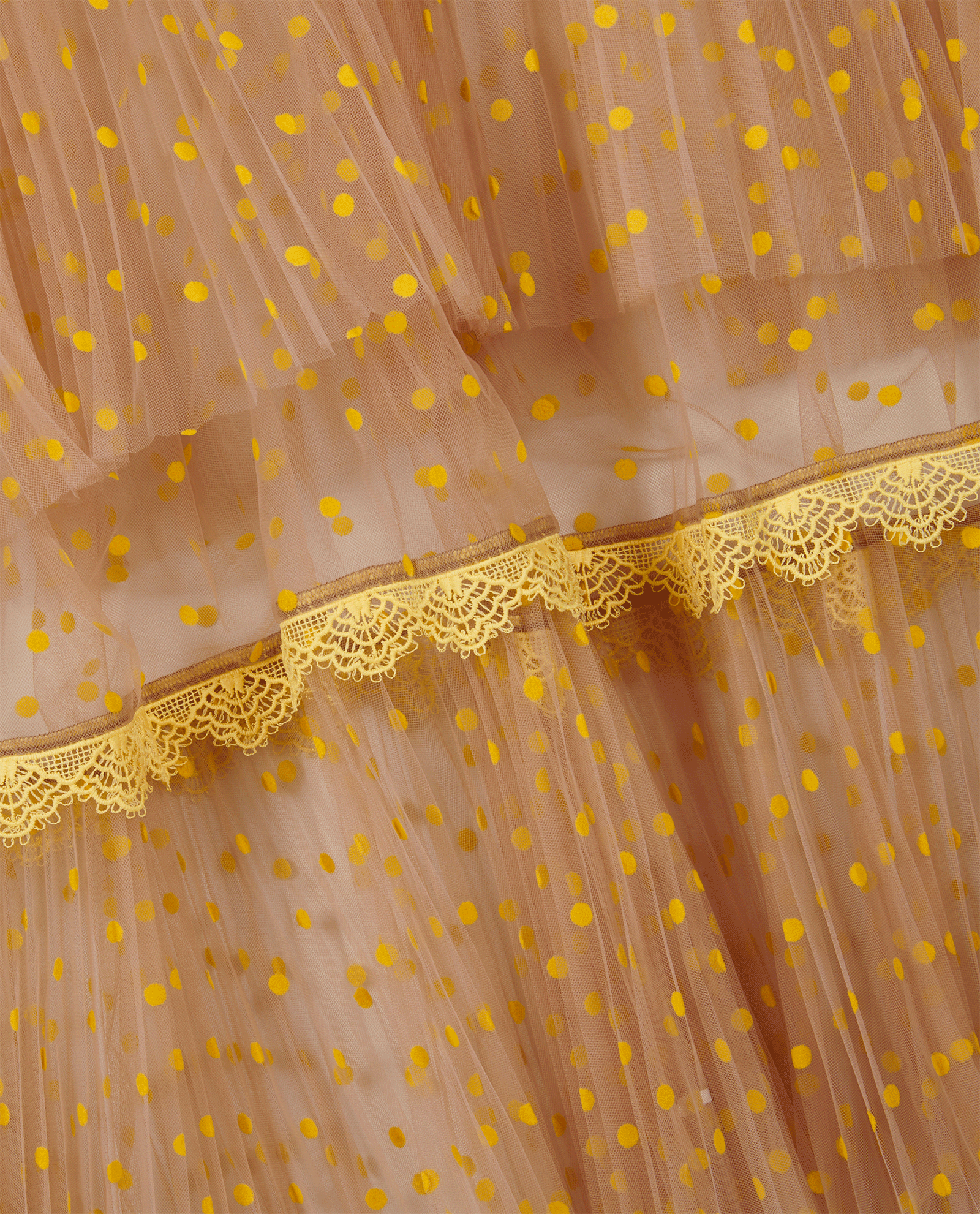 Self-Portrait Polka Dot Tiered Midi Dress, &pound;195, Clothing, Beige/Yellow, Polyester (Polymer), Other view