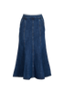 Self Portrait Flared Denim Midi Dress, &pound;140, Clothing, Blue, Cotton, Other view