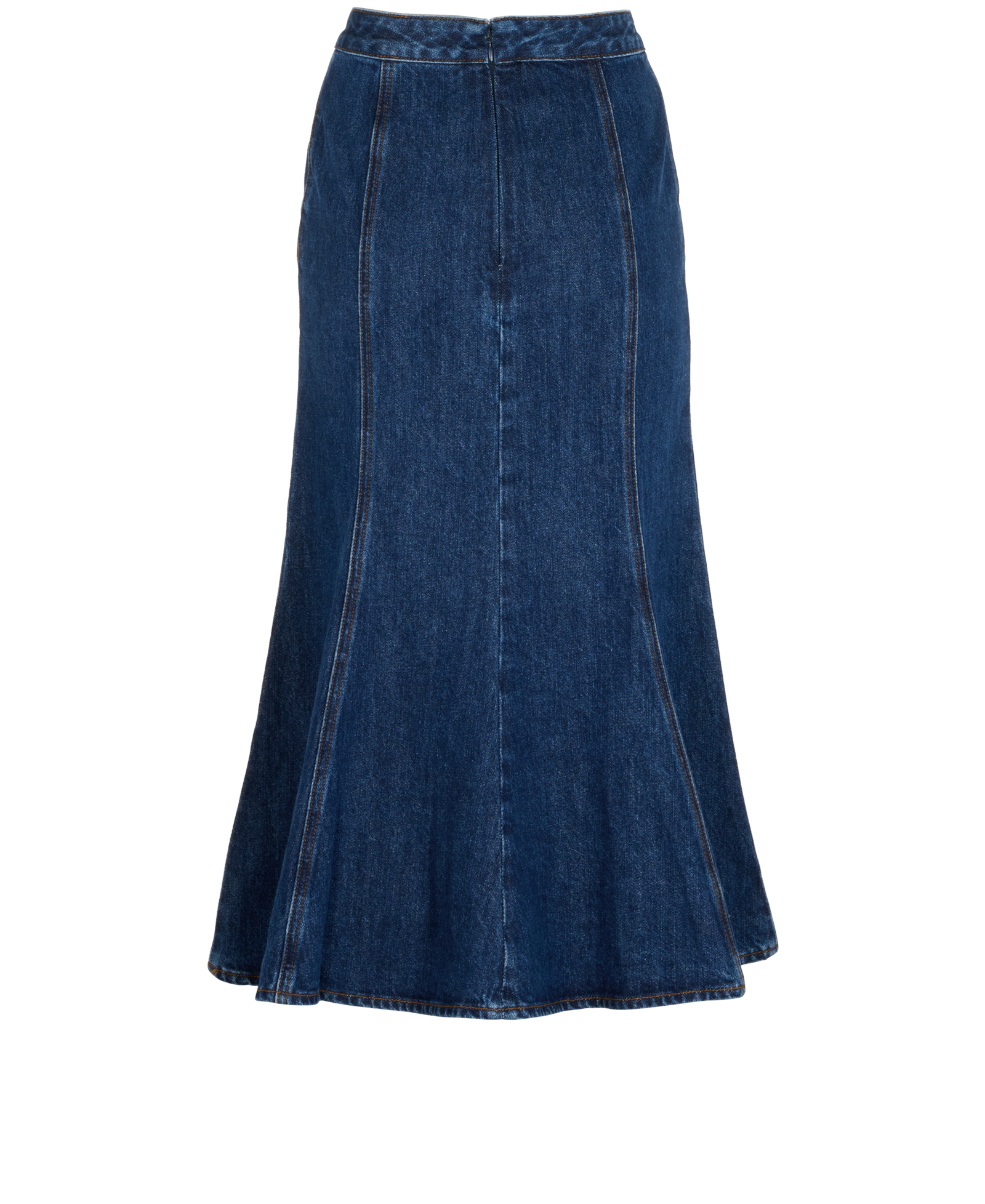 Self Portrait Flared Denim Midi Dress, &pound;140, Clothing, Blue, Cotton, Other view