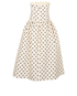Self Portrait Polka Dot Taffeta Midi Dress, £175, Clothing, Cream, Polyester (Polymer), Back view