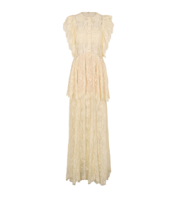Self-Portrait Lace Tiered Maxi Dress, Poly, White, UK 10, 2*
