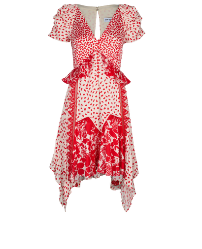 Self-Portrait Asymmetrical Polka Dots Dress, front view