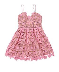 Self Portrait Babydoll Dress, Cotton, Pink, UK8, 3*