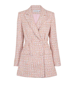 Self- Portrait Tweed Blazer Dress, Polyester, Pink, UK8, 3*