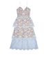 Self-Portrait Flower Lace Midi Tiered Dress, front view