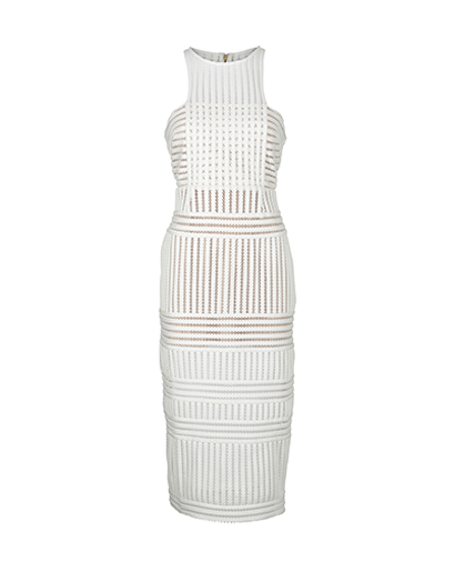 Self-Portrait Perforated High Neck Dress, front view