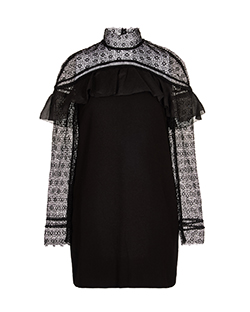 Self-Portrait Mini Dress, Polyester, Black, UK 10