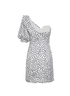 Self-Portrait Asymmetric Mini Dress, back view