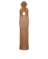 Saint Laurent Cross Over Maxi Dress, £595, Clothing, Brown, Viscose, Front view