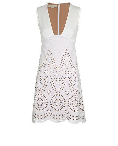 Stella McCartney Aline Broderie Anglaise Mini Dress, £115, Clothing, White, Cotton, Front view