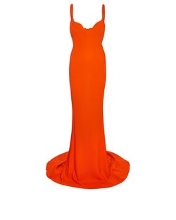 Stella McCartney Structured Maxi Dress, Viscose, Orange, UK 8